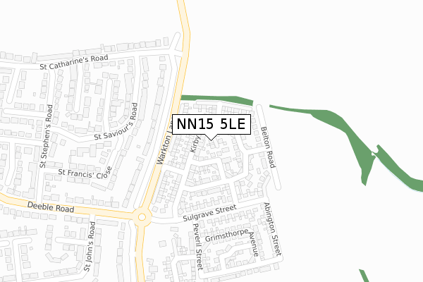 NN15 5LE map - large scale - OS Open Zoomstack (Ordnance Survey)