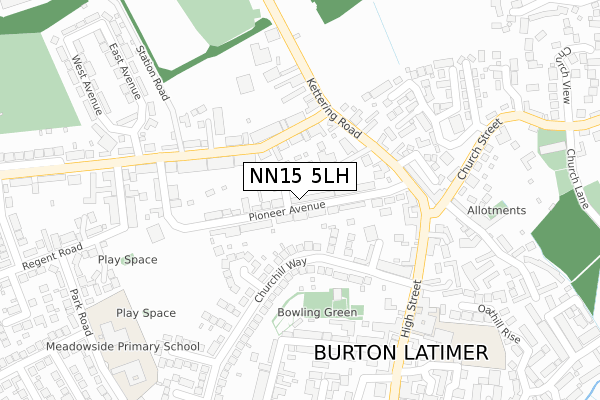 NN15 5LH map - large scale - OS Open Zoomstack (Ordnance Survey)