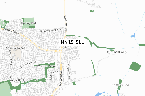 NN15 5LL map - small scale - OS Open Zoomstack (Ordnance Survey)