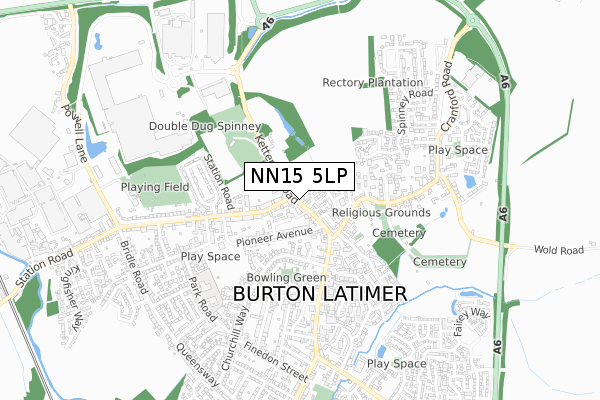 NN15 5LP map - small scale - OS Open Zoomstack (Ordnance Survey)