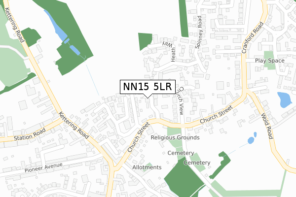 NN15 5LR map - large scale - OS Open Zoomstack (Ordnance Survey)