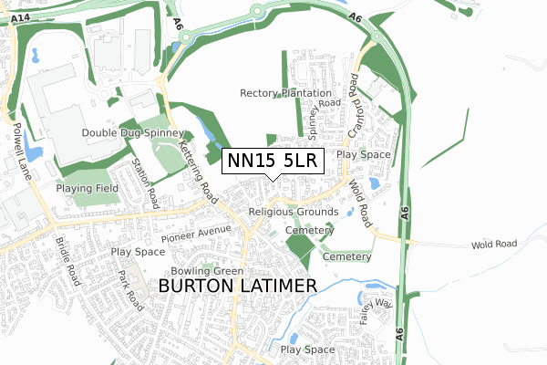 NN15 5LR map - small scale - OS Open Zoomstack (Ordnance Survey)