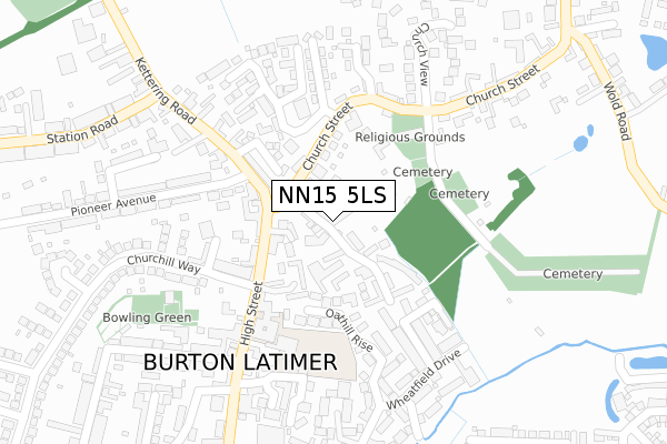 NN15 5LS map - large scale - OS Open Zoomstack (Ordnance Survey)