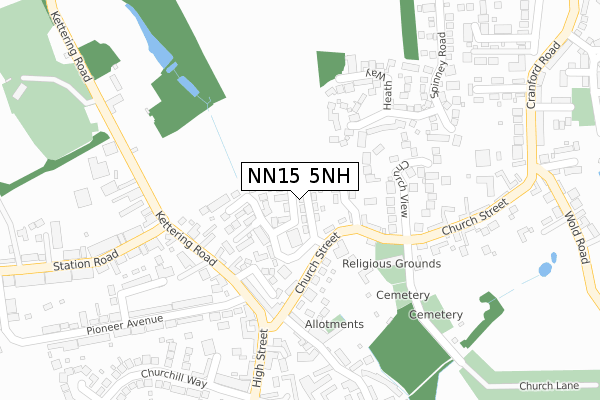 NN15 5NH map - large scale - OS Open Zoomstack (Ordnance Survey)