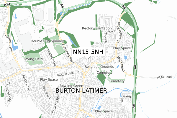 NN15 5NH map - small scale - OS Open Zoomstack (Ordnance Survey)