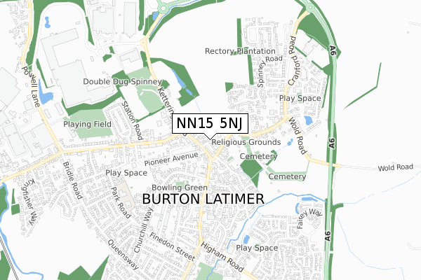 NN15 5NJ map - small scale - OS Open Zoomstack (Ordnance Survey)