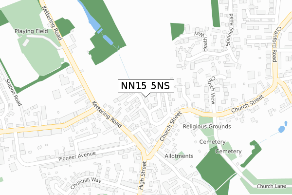 NN15 5NS map - large scale - OS Open Zoomstack (Ordnance Survey)