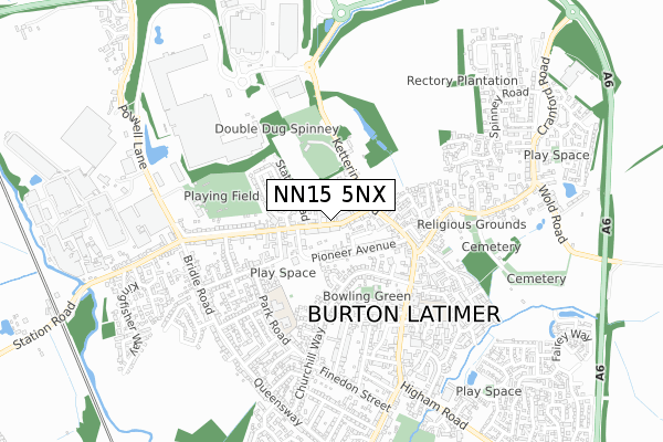 NN15 5NX map - small scale - OS Open Zoomstack (Ordnance Survey)