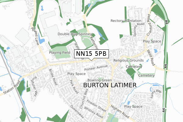 NN15 5PB map - small scale - OS Open Zoomstack (Ordnance Survey)