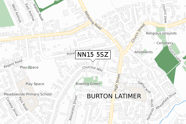 NN15 5SZ map - large scale - OS Open Zoomstack (Ordnance Survey)