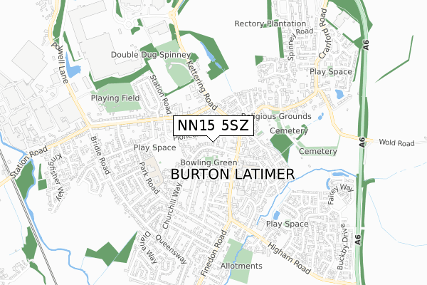 NN15 5SZ map - small scale - OS Open Zoomstack (Ordnance Survey)