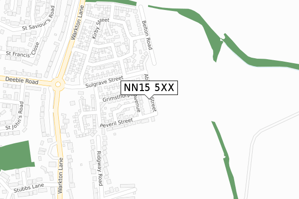 NN15 5XX map - large scale - OS Open Zoomstack (Ordnance Survey)