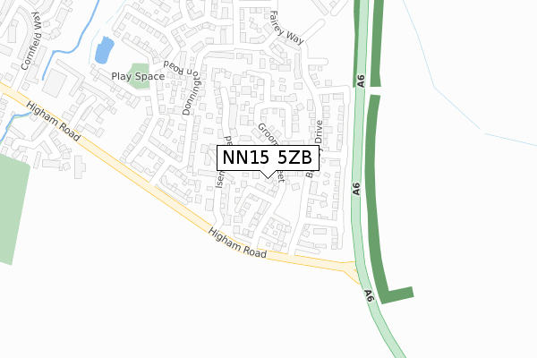 NN15 5ZB map - large scale - OS Open Zoomstack (Ordnance Survey)