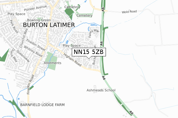 NN15 5ZB map - small scale - OS Open Zoomstack (Ordnance Survey)