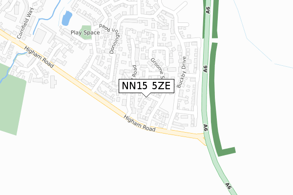 NN15 5ZE map - large scale - OS Open Zoomstack (Ordnance Survey)