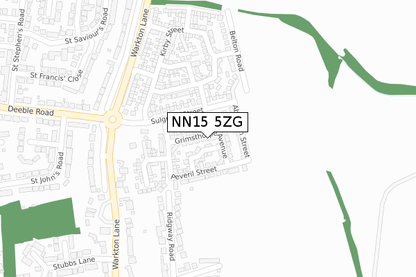 NN15 5ZG map - large scale - OS Open Zoomstack (Ordnance Survey)