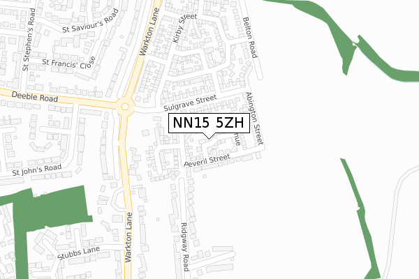 NN15 5ZH map - large scale - OS Open Zoomstack (Ordnance Survey)