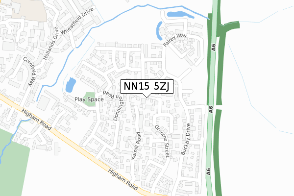 NN15 5ZJ map - large scale - OS Open Zoomstack (Ordnance Survey)