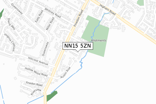 NN15 5ZN map - large scale - OS Open Zoomstack (Ordnance Survey)