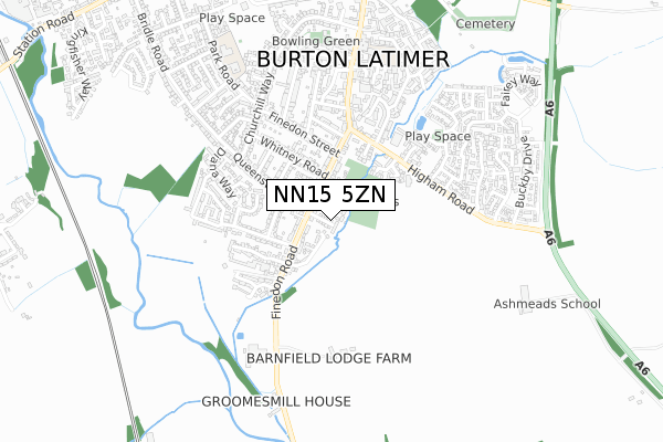 NN15 5ZN map - small scale - OS Open Zoomstack (Ordnance Survey)