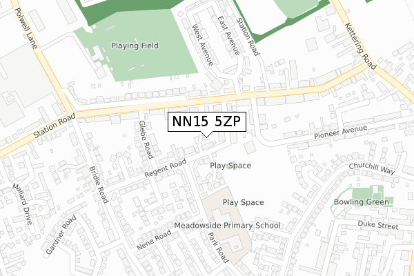 NN15 5ZP map - large scale - OS Open Zoomstack (Ordnance Survey)