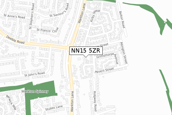 NN15 5ZR map - large scale - OS Open Zoomstack (Ordnance Survey)