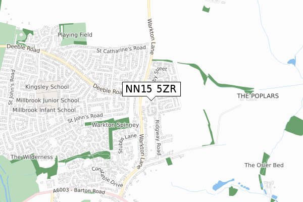 NN15 5ZR map - small scale - OS Open Zoomstack (Ordnance Survey)