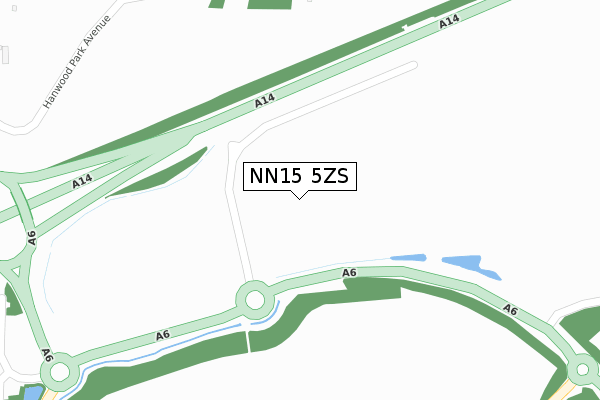 NN15 5ZS map - large scale - OS Open Zoomstack (Ordnance Survey)