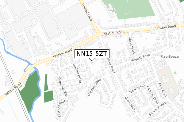 NN15 5ZT map - large scale - OS Open Zoomstack (Ordnance Survey)