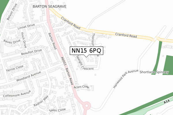 NN15 6PQ map - large scale - OS Open Zoomstack (Ordnance Survey)