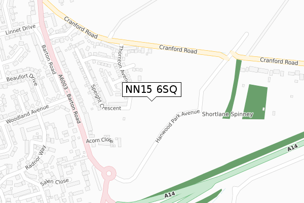 NN15 6SQ map - large scale - OS Open Zoomstack (Ordnance Survey)