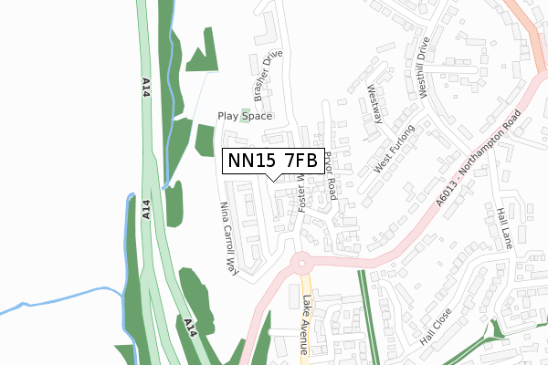 NN15 7FB map - large scale - OS Open Zoomstack (Ordnance Survey)