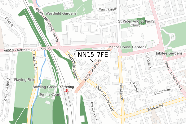 NN15 7FE map - large scale - OS Open Zoomstack (Ordnance Survey)