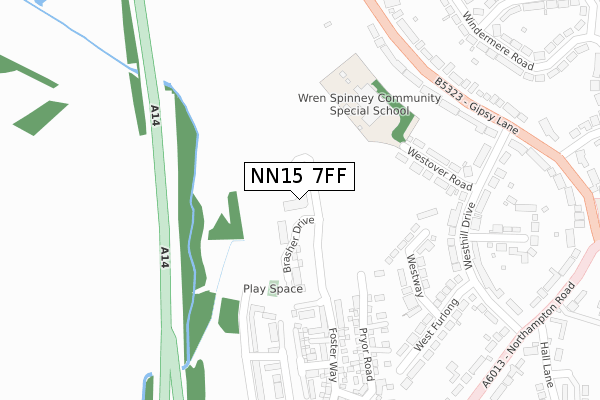NN15 7FF map - large scale - OS Open Zoomstack (Ordnance Survey)