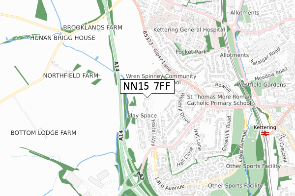 NN15 7FF map - small scale - OS Open Zoomstack (Ordnance Survey)
