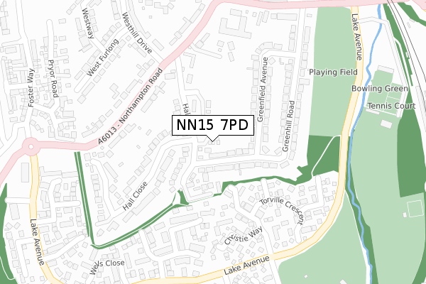 NN15 7PD map - large scale - OS Open Zoomstack (Ordnance Survey)