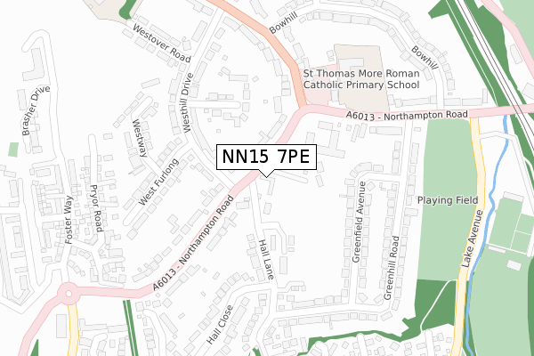 NN15 7PE map - large scale - OS Open Zoomstack (Ordnance Survey)