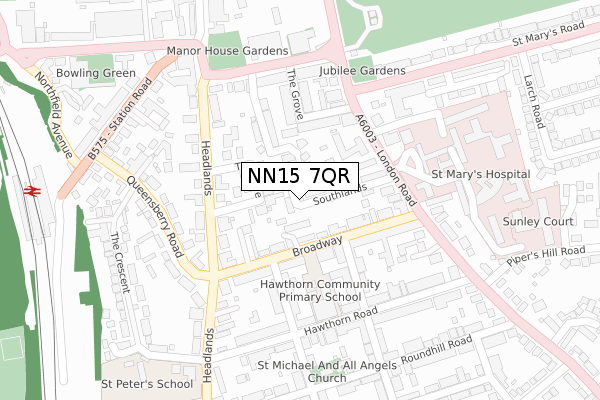 NN15 7QR map - large scale - OS Open Zoomstack (Ordnance Survey)