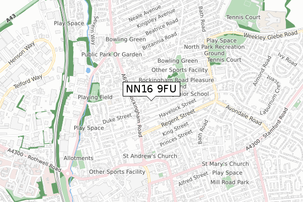 NN16 9FU map - small scale - OS Open Zoomstack (Ordnance Survey) NN16 9FU map - small scale - OS Open Zoomstack (Ordnance Survey)