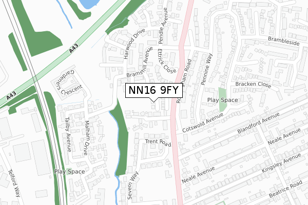 NN16 9FY map - large scale - OS Open Zoomstack (Ordnance Survey) NN16 9FY map - large scale - OS Open Zoomstack (Ordnance Survey)