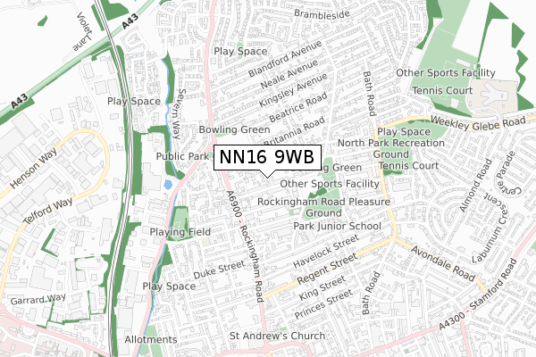 NN16 9WB map - small scale - OS Open Zoomstack (Ordnance Survey) NN16 9WB map - small scale - OS Open Zoomstack (Ordnance Survey)