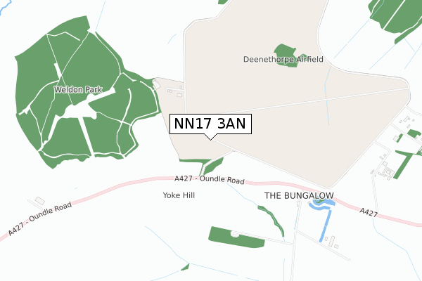 NN17 3AN map - small scale - OS Open Zoomstack (Ordnance Survey)