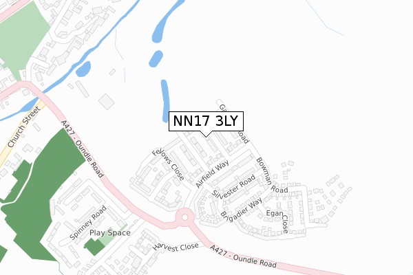 NN17 3LY map - large scale - OS Open Zoomstack (Ordnance Survey)
