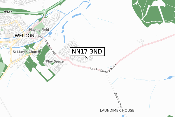 NN17 3ND map - small scale - OS Open Zoomstack (Ordnance Survey)