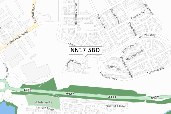 NN17 5BD map - large scale - OS Open Zoomstack (Ordnance Survey)