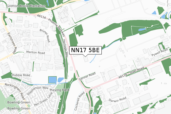 NN17 5BE map - small scale - OS Open Zoomstack (Ordnance Survey)