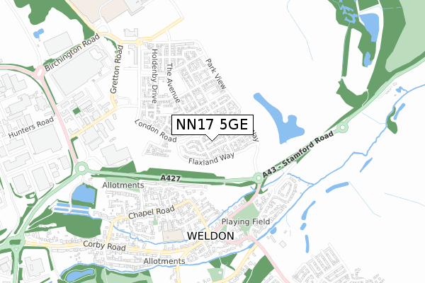 NN17 5GE map - small scale - OS Open Zoomstack (Ordnance Survey) NN17 5GE map - small scale - OS Open Zoomstack (Ordnance Survey)