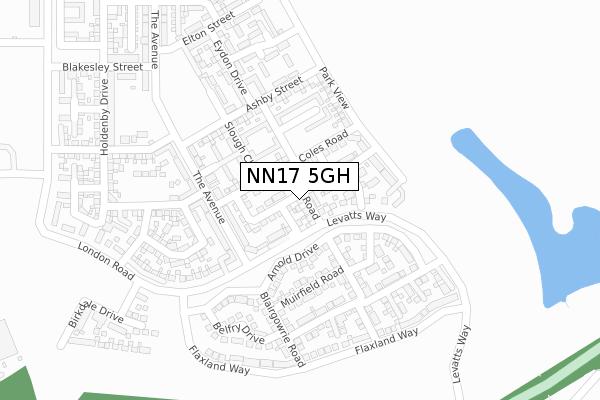 NN17 5GH map - large scale - OS Open Zoomstack (Ordnance Survey)