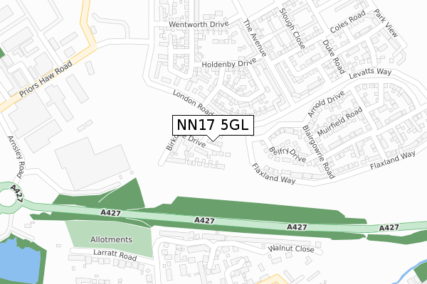 NN17 5GL map - large scale - OS Open Zoomstack (Ordnance Survey)