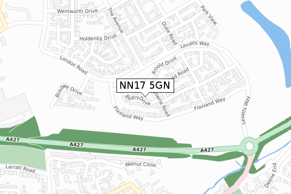 NN17 5GN map - large scale - OS Open Zoomstack (Ordnance Survey)